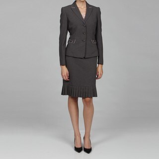 Tahari Women's Grey/ Pink Pleated Skirt Suit - Overstock™ Shopping ...