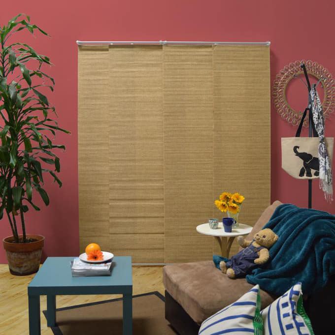 Chicology Adjustable Sliding Panel Cordless Shade Double Rail Track Privacy Fabric 80-inch x 96-inch