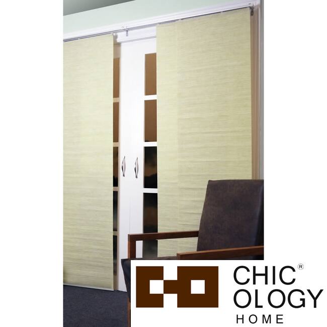 Chicology Adjustable Sliding Panel, Frontier - Natural Woven, Privacy, 80"W X 96"H - Kansas Nature