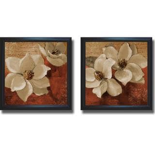 Lanie Loreth 'Midday Magnolias I and II' Framed 2-piece Canvas Art Set ...