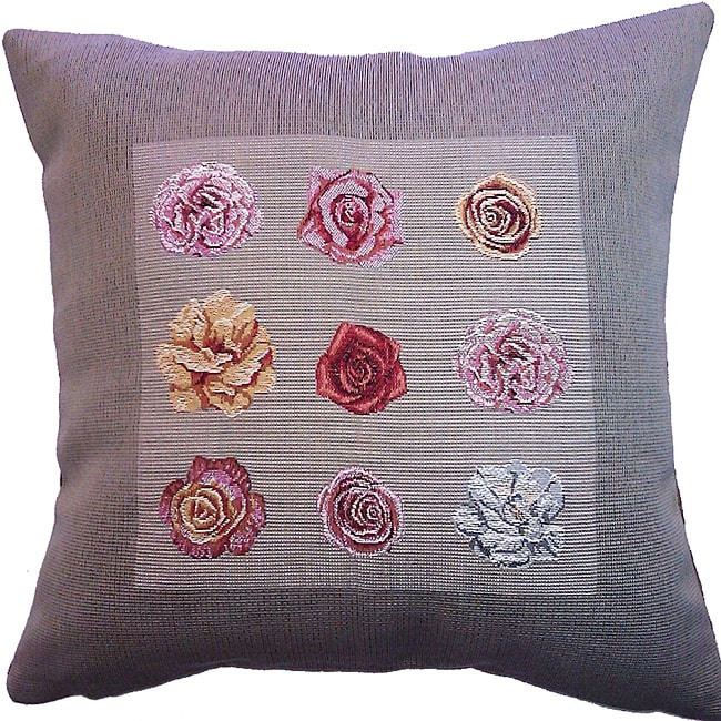 Corona Decor French Woven Flower Decorative Pillow