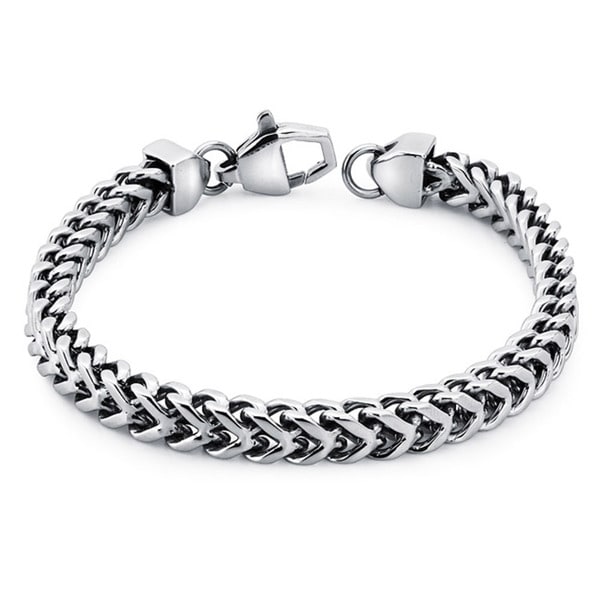 Shop Ever One Stainless Steel Men's 8.5-inch Square Wheat Link Bracelet ...