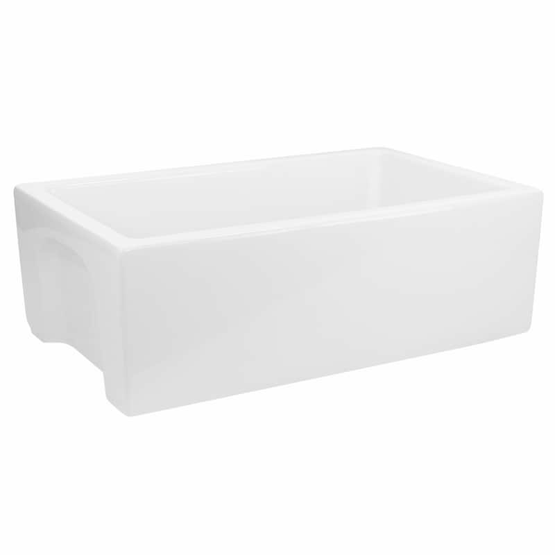 White Italian Fireclay Reversible Farmhouse Kitchen Sink - 29.75" x 18" x 10"