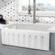 preview thumbnail 7 of 15, White Italian Fireclay Reversible Farmhouse Kitchen Sink - 29.75" x 18" x 10"