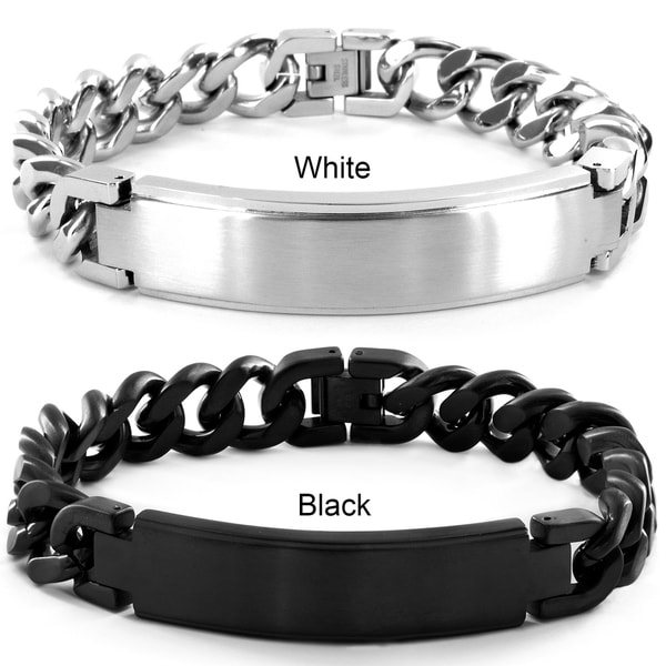 Crucible Stainless Steel Brushed ID Bracelet - 8.5 inches