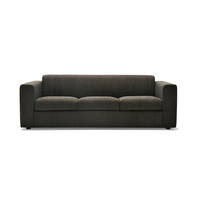 Shop Barcelona Grey/ Dark Brown Fabric Sofa Free Shipping Today