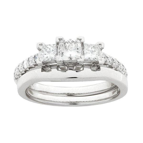 Montebello 14k White Gold 1ct TDW Diamond Bridal Ring Set