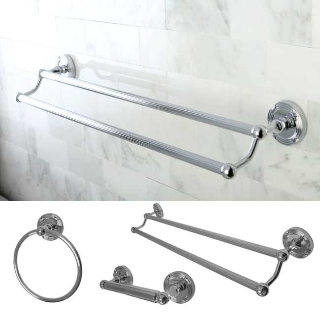 Chrome Finish 3 piece Brass Bathroom Accessory Set