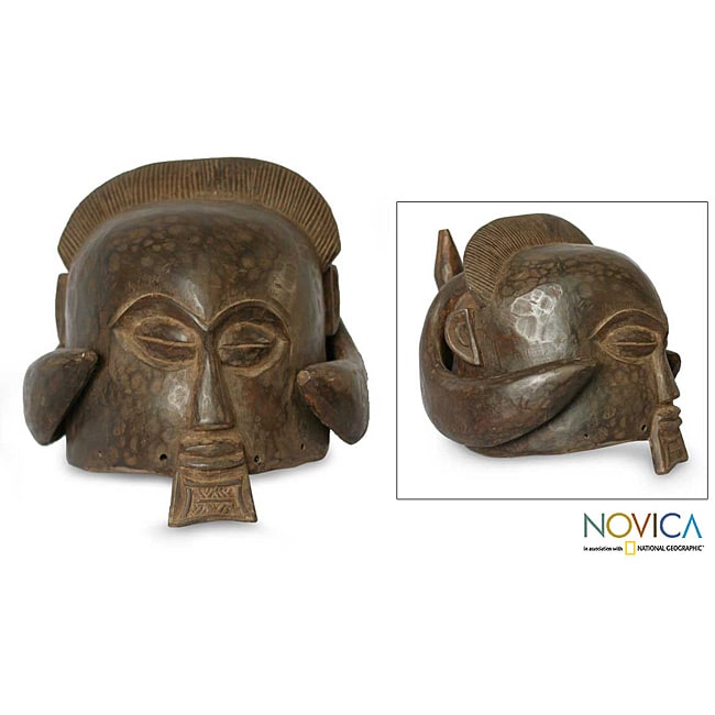 Sese Wood 'Good Luck' Africa Mask (Ghana)