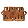 Cempaka and Sono Wood 'Dolphin Guard' Backgammon Set (Indonesia)