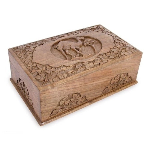 Shop Handmade Walnut Wood 'Camel' Jewelry Box (India) - Free Shipping ...