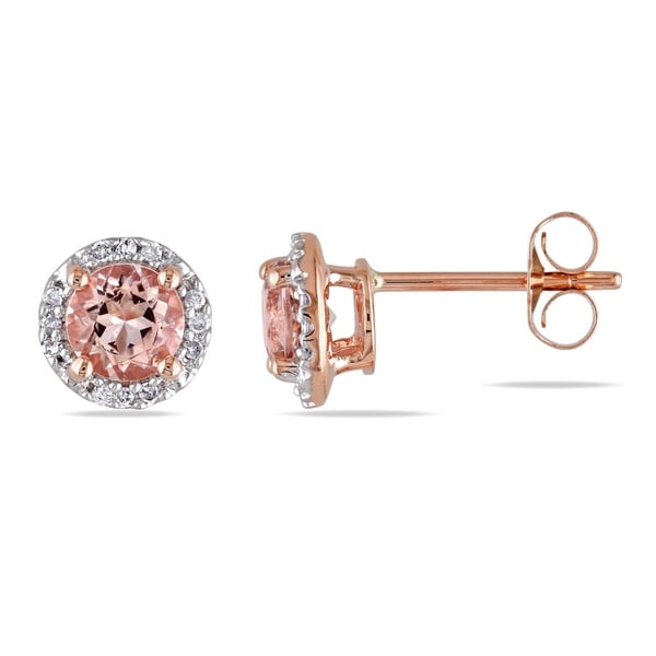 rose gold and morganite earrings