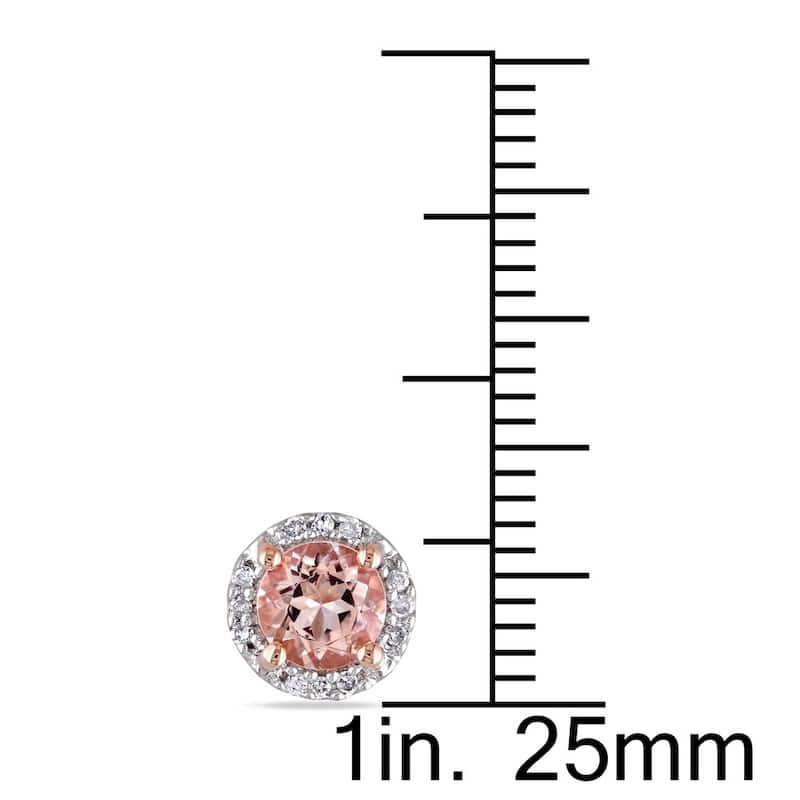 Miadora 10K Rose Gold 1ct Morganite Diamond Accent Stud Earrings - Pink