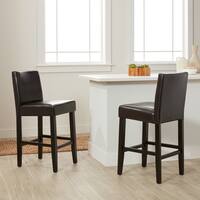 Villa Faux Leather Brown  Counter Stool (Set of 2)