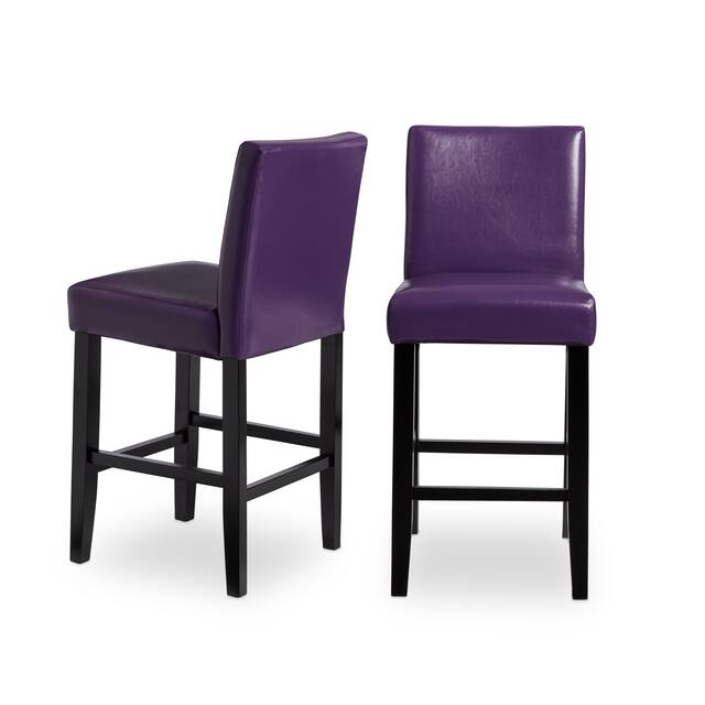 Villa Faux Leather Upholstered Counter Stools (Set of 2)