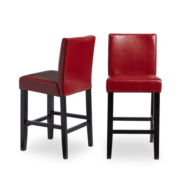 red counter stools with backs