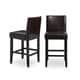 Villa Faux Leather Brown  Counter Stool (Set of 2) - Thumbnail 1