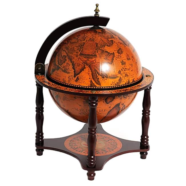 Old Modern Handicrafts Red Globe Bar on 4-legged Stand