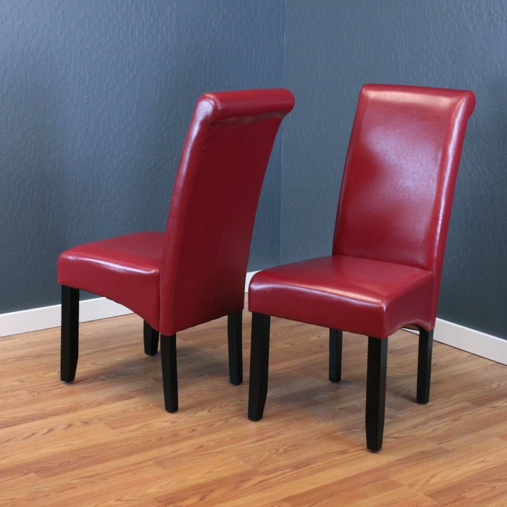 Milan Faux Leather Red Dining Chairs (Set of 2)