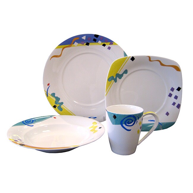 Red Vanilla Hip Hop 16 piece Dinnerware Set