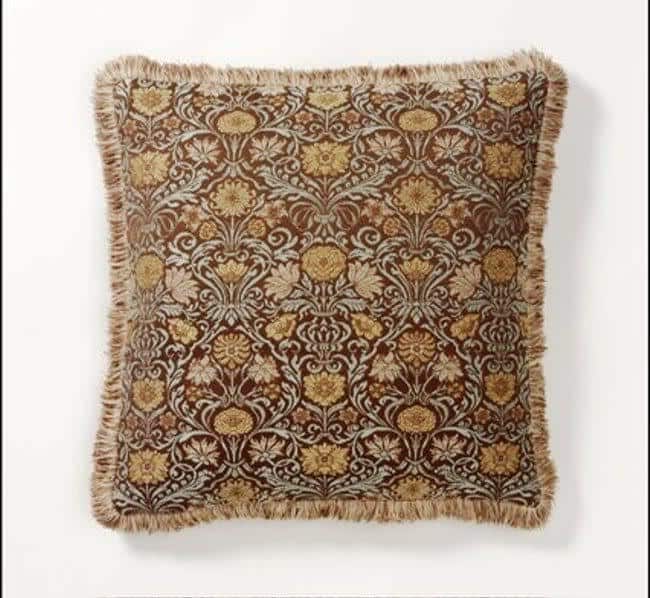 Corona Decor European-woven Vintage Floral Brocade Pillow