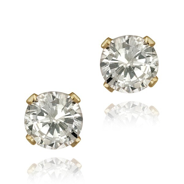 Glitzy Rocks 14k Yellow Gold 1 5/8ct TGW 5 mm Cubic Zirconia Stud Earrings Glitzy Rocks Cubic Zirconia Earrings