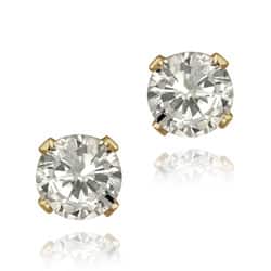 Glitzy Rocks Cubic Zirconia Earrings For Less Glitzy Rocks 14k Yellow Gold 1 5 8ct Tgw Mm Cubic Zirconia Stud