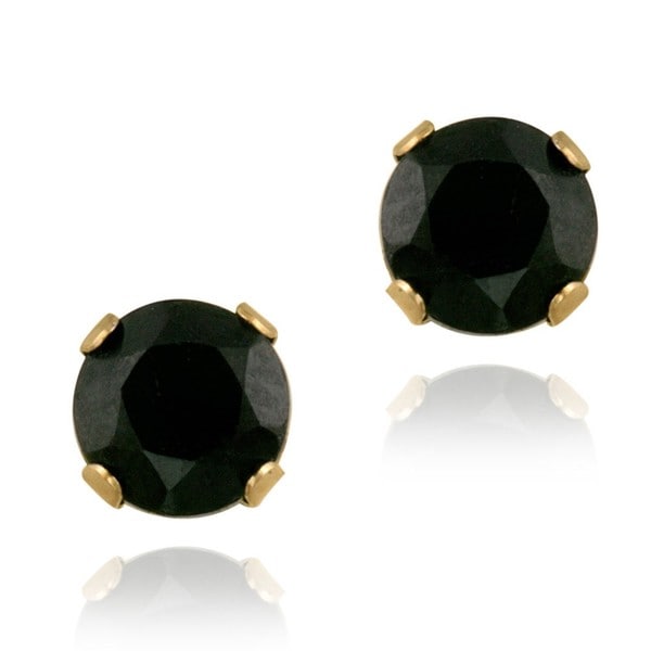 Glitzy Rocks 14k Yellow Gold 3/4ct TGW 4mm Sapphire Stud Earrings