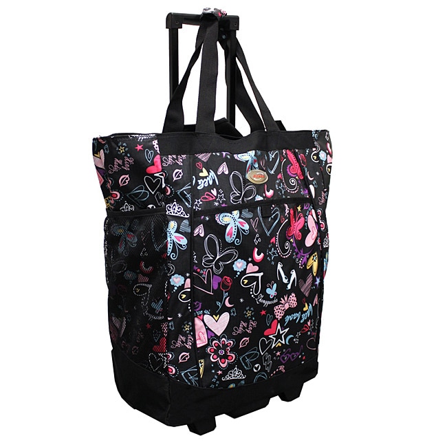 Shop Olympia 20-inch Butterfly Rolling Shopper Tote - Free Shipping ...