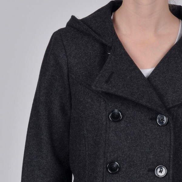 anne klein double breasted wool blend peacoat