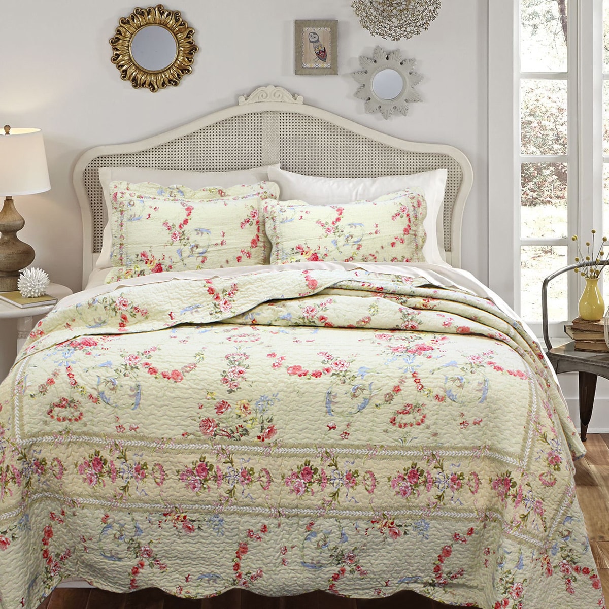 Rose Romance 3 piece Quilt Set And Optional Sham Separates