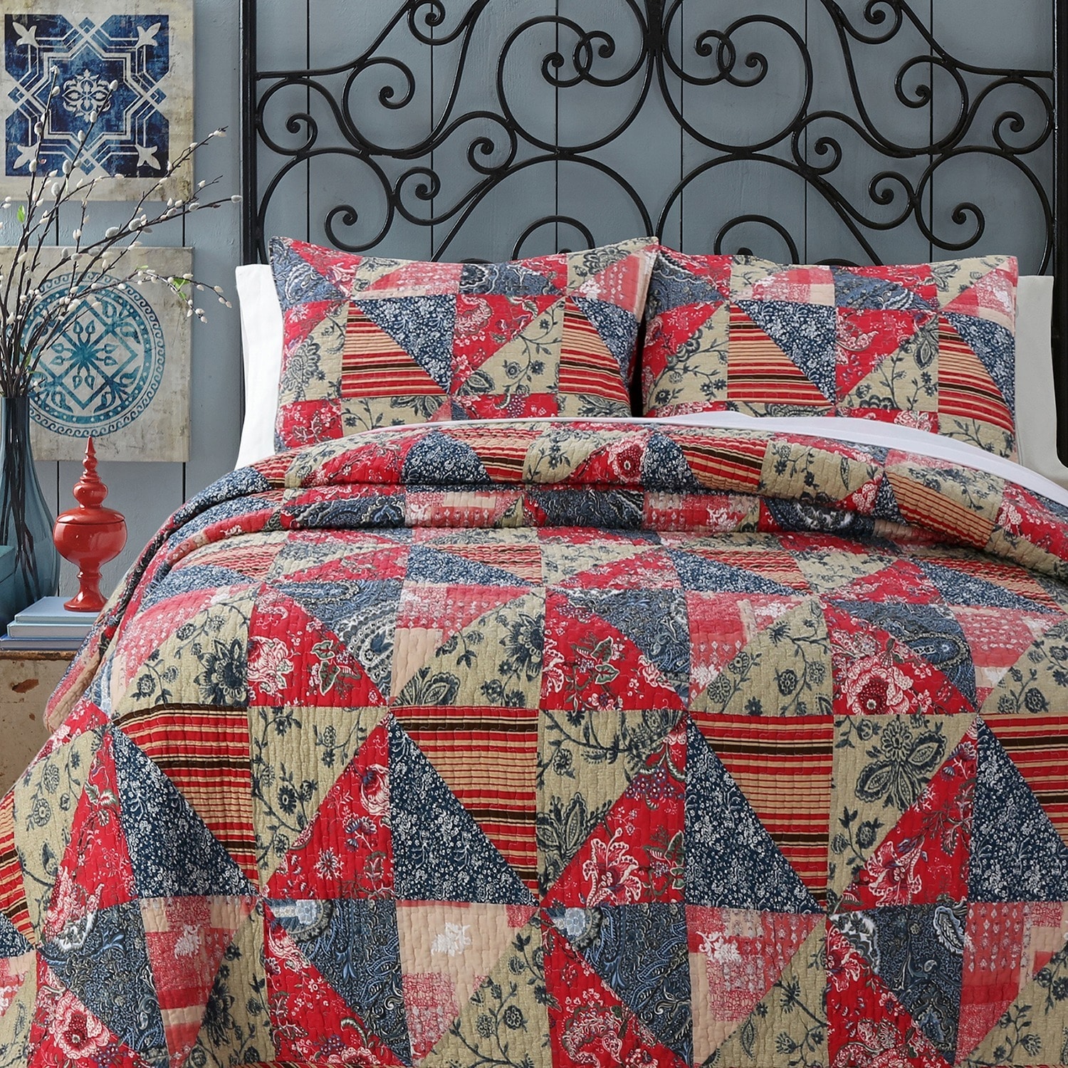 Bedspread Pink Rose Garden 100/% Cotton Quilt Set Coverlet