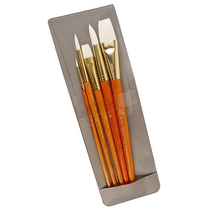 Princeton Short handled 9152 Orange Real Value Brushes (set Of 5)