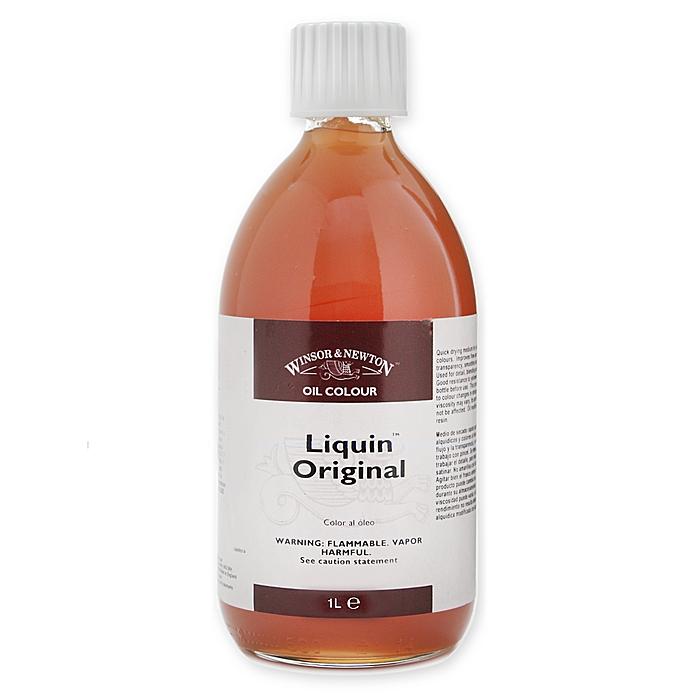 Winsor and Newton One liter Orange Liquin Original Glass Bottle (One literBottle GlassLiquin is a flammable, translucent gel that dries to a virtually non yellowing film. )