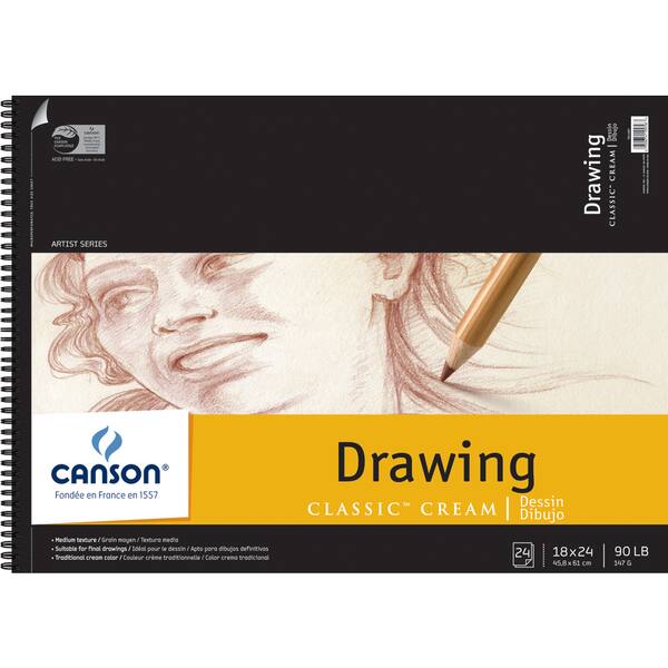 Canson 18 Inch X 24 Inch Classic Cream Drawing Pad