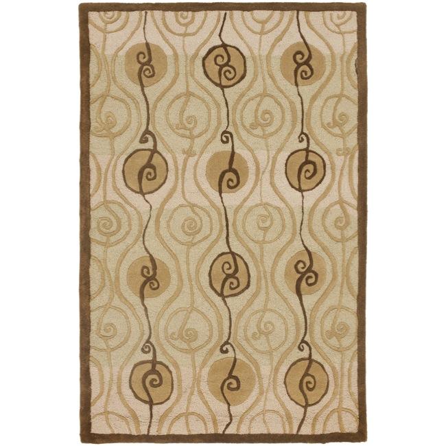 Handmade New Zealand Wool Sonate Beige Rug (36 X 56)