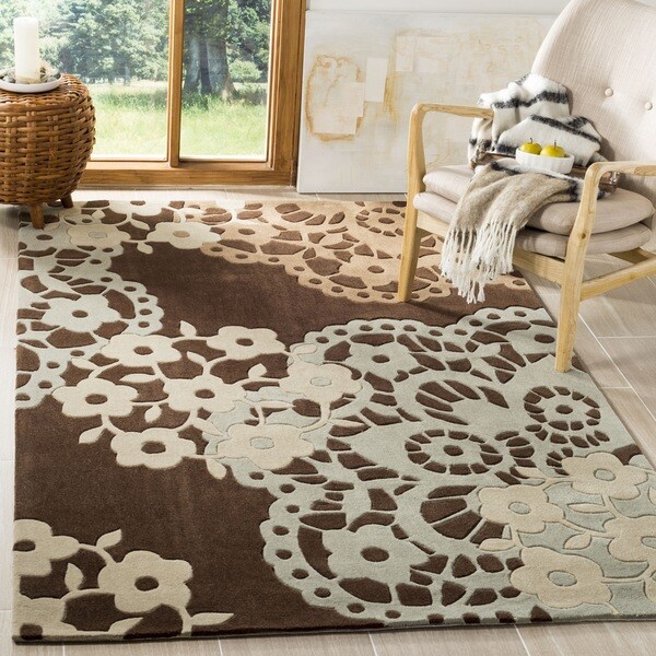 Safavieh Handmade Modern Art Ornamental Terra Brown/ Multicolored Polyester Rug - 8' x 10'