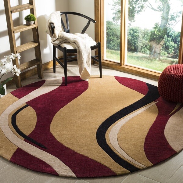 Shop Safavieh Handmade Modern Art Abstract Waves Rust/ Ivory Polyester