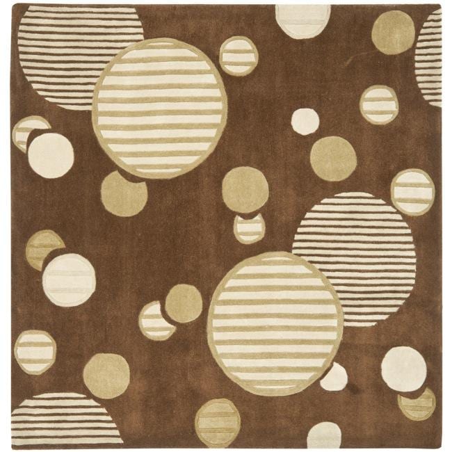 Handmade Avant garde Galaxy Brown Rug (7 Square)