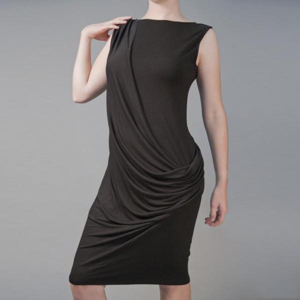 Shop Atoz Women S Greek Goddess Black Draped Sleeveless Dress