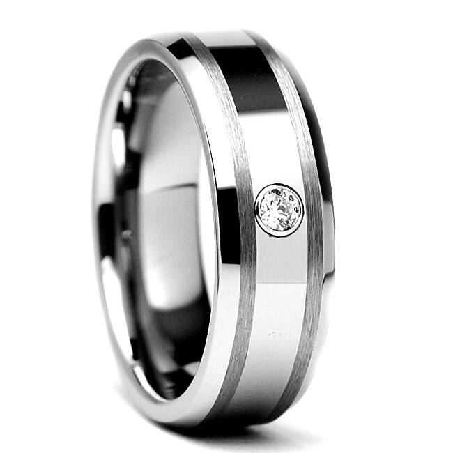 Tungsten Carbide Diamond Accent Ring (7 mm)