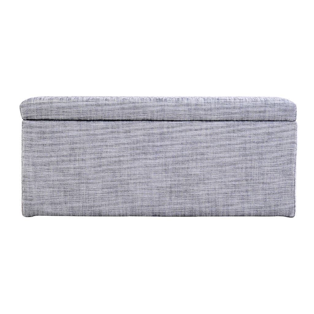 Handy Living Kent Silver Grey Wall Hugger Storage Ottoman