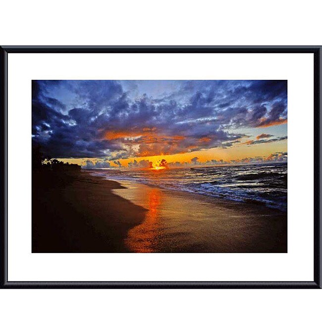 Shop John K. Nakata 'Sunset Beach' Medium-Size Framed Art Print - Free ...