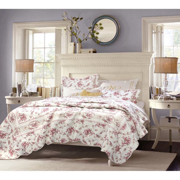 The Gray Barn Ravens Way Vintage Rose 3-piece Cotton Quilt Set