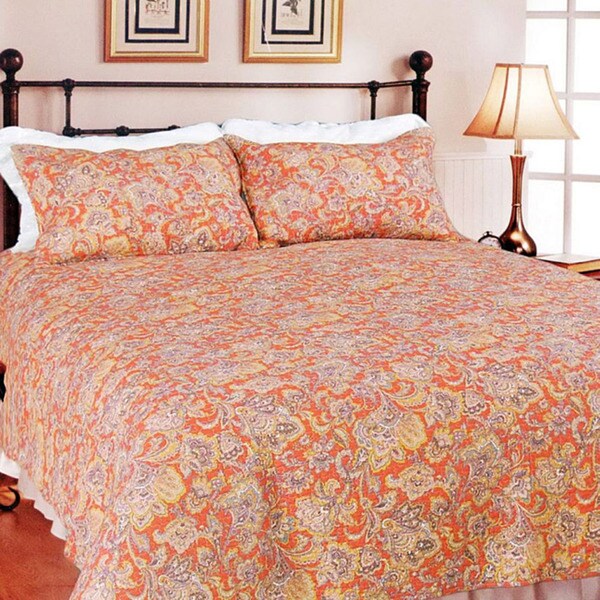 lara spice paisley 3 quilt set free shipping today lara spice paisley 3 quilt set free shipping today