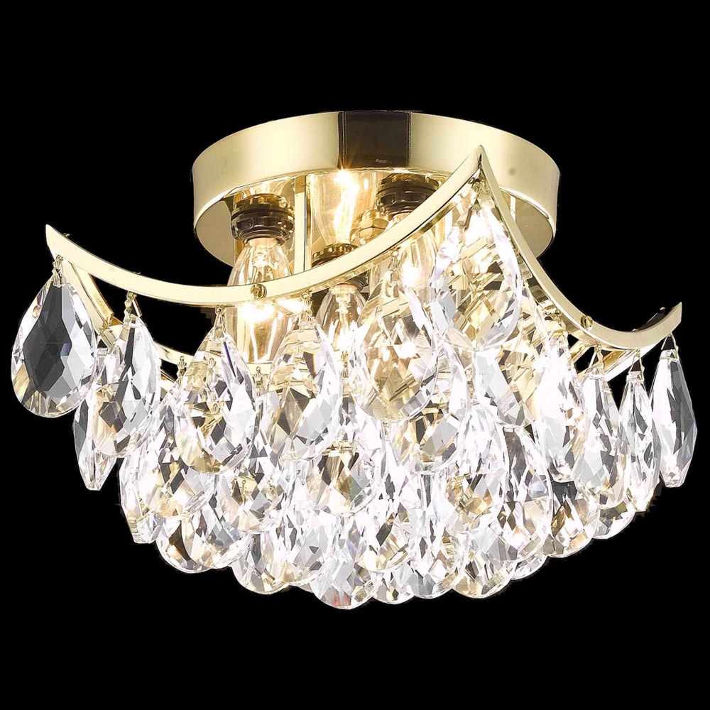 Christopher Knight Home Flush mount Gold/crystal Four light Chandelier