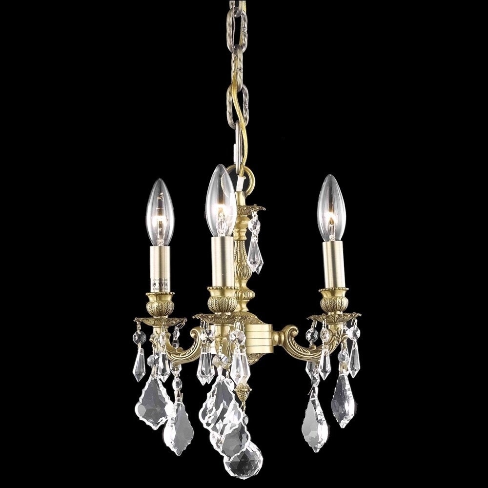 Somette Crystal 3-light French Gold Chandelier (Crystal Chandelier 3-light) - Chandeliers For Bedrooms by Overstock.com