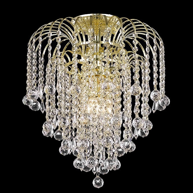 Somette Crystal 4-light Gold Chandelier (Crystal Chandelier 4-light) - Chandeliers For Bedrooms by Overstock.com