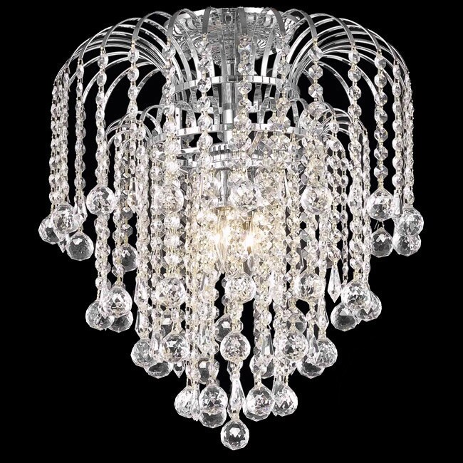 Somette Crystal 4-light Chrome Chandelier (Crystal Chandelier 4-light) - Chandeliers For Bedrooms by Overstock.com