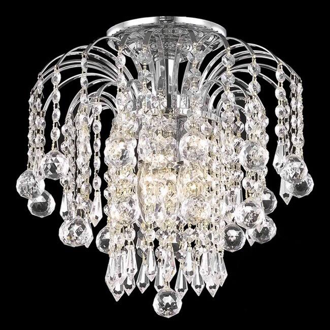 Somette 12-inch Crystal 3-light Chrome Chandelier